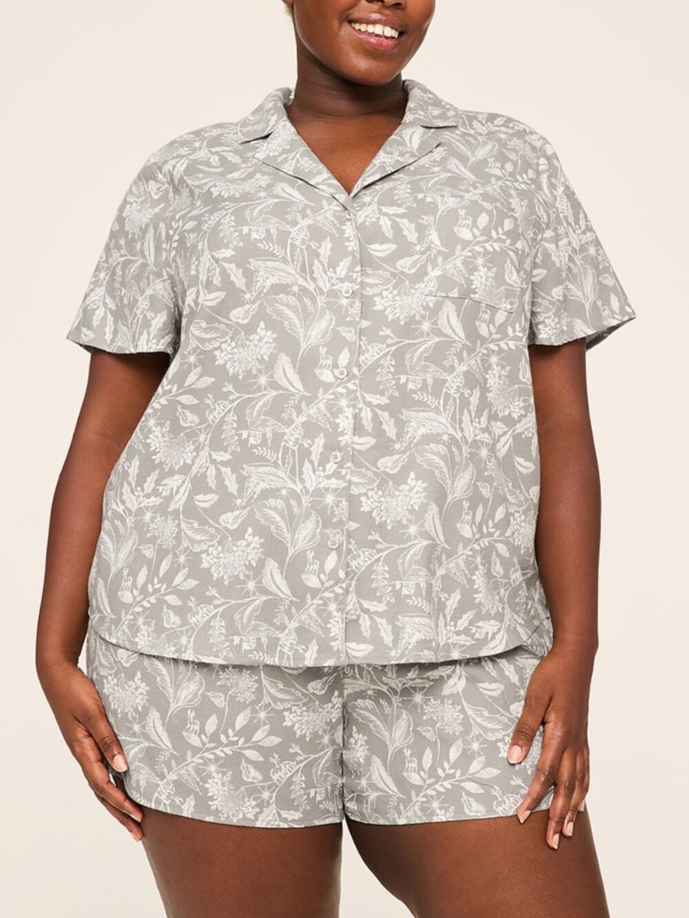 Lane Bryant Cacique Flannel Floral Short Pajama Set 22/24 NWT